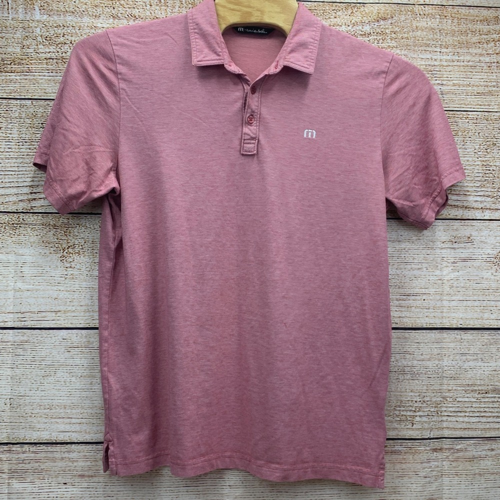TravisMathew Polo Shirt Heathered‎ Dusty Rose Golf Casual Short Sleeve [Size XL]